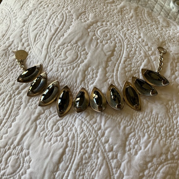 Sterling Silver black c.z. stone necklace - Picture 2 of 14